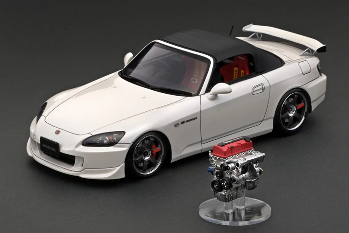 

IG 1:18 S2000 AP2 White With Engine JDM Simulation Limited Edition Resin Metal Static Car Model Toy Gift