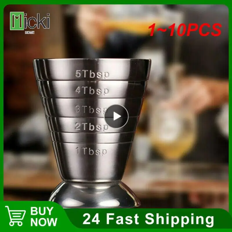 

1~10PCS 75ml Stainless Steel Measuring Cup 304 Cocktail Measuring Cup Shaker Ounce Cup Graduated Measuring Ring Bar Accessories