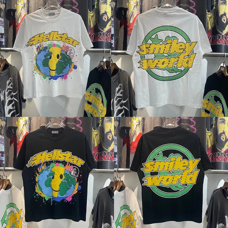 Классические черные белые модные креативные хлопковые дышащие мужские и женские футболки с коротким рукавом и буквенным принтом Hellstar T-hirt 
Классические черные белые модные креативные хлопковые дышащие мужские и женские футболки с коротким рукавом и буквенным принтом Hellstar T-hirt