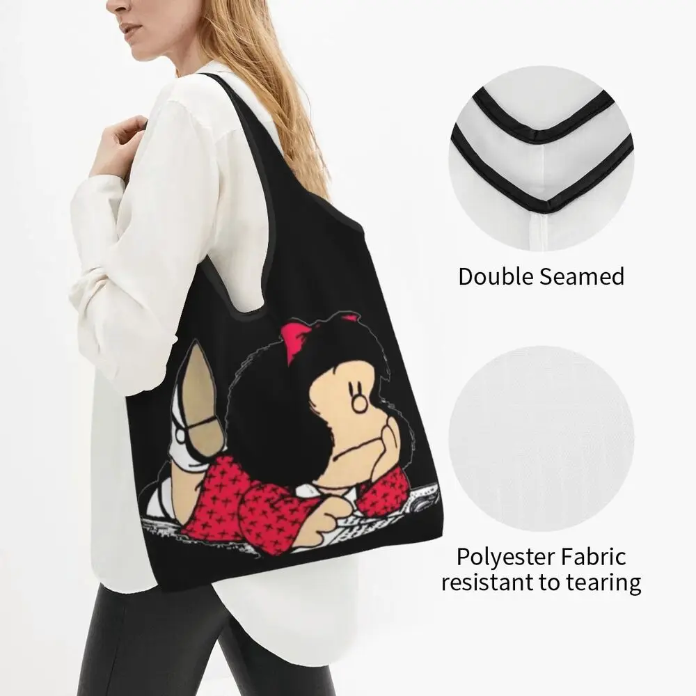 Custom Vintage Mafalda Manga Grocery Shopping Bag 67 S8ea86f19921b49ccab148bd78e660018L