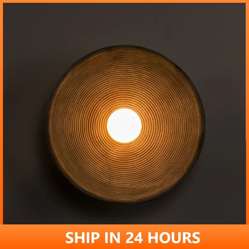 Indoor Round Retro Japanese Style Wall Lamp Bedroom Bedside Sconces LivingRoom Dining Room Aisle Decorations Design Lighting 20 
Indoor Round Retro Japanese Style Wall Lamp Bedroom Bedside Sconces LivingRoom Dining Room Aisle Decorations Design Lighting 20