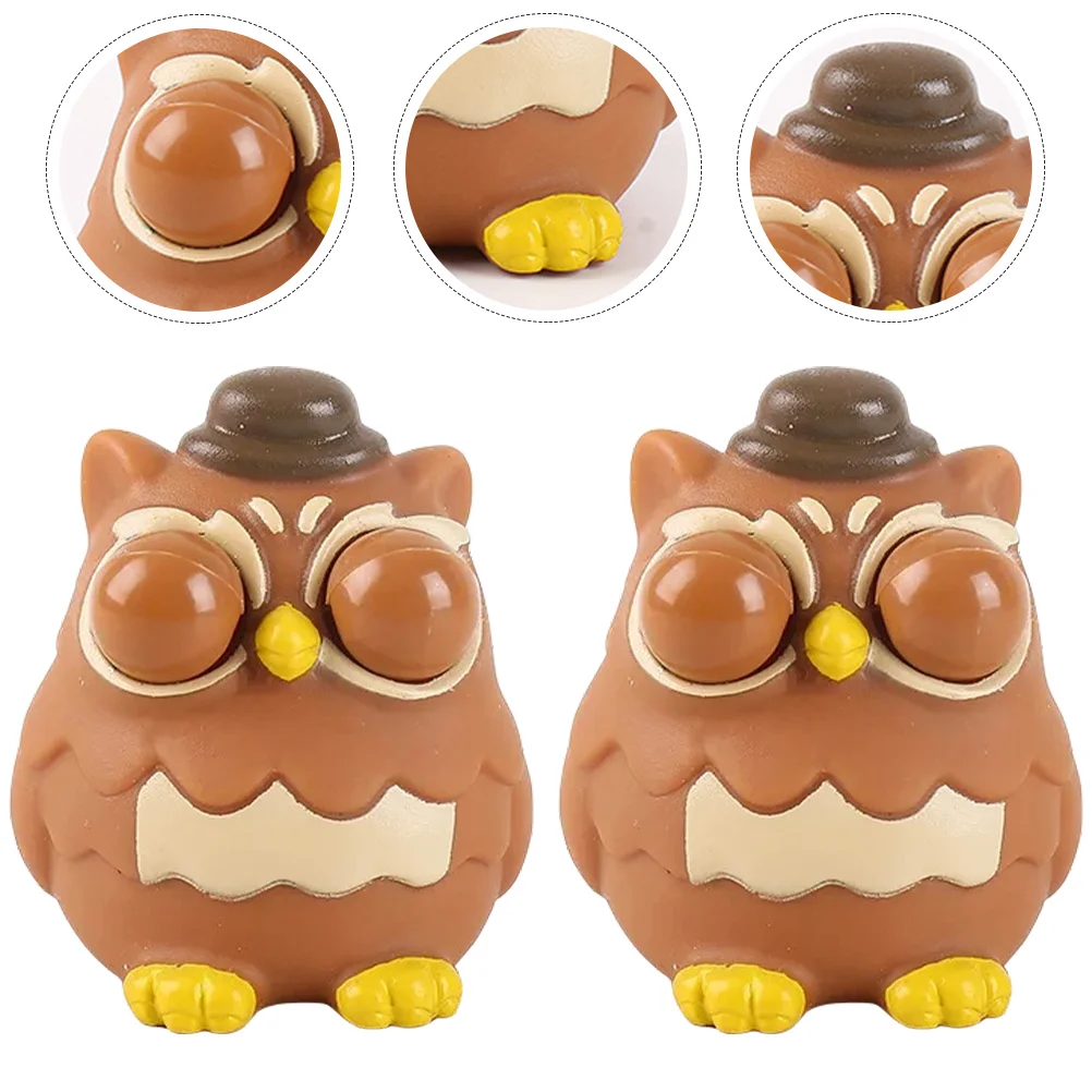 

3 Pcs Pinch Music Owl Stretchy Toys Eye Popping Squeeze Cartoon Gifts Party Favors Adorable The Cute Bulk Sensory For Anxiety