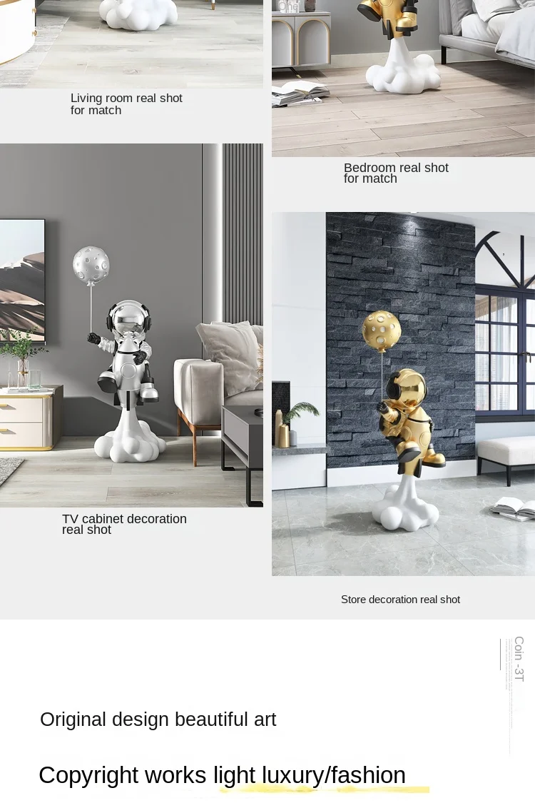 Balloon Astronaut Sculptures 95CM Large Floor Ornaments Home Decor Statue Living Room TV Cabinet Decoration Accessories Figurine Balloon Astronaut Sculptures 95CM Large Floor Ornaments Home Decor Statue Living Room TV Cabinet Decoration Accessories Figurine