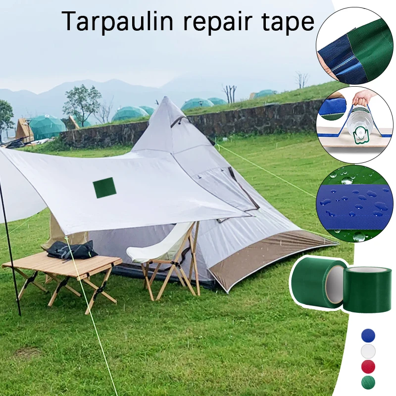 

5M Waterproof PVC Tent Repair Tape Rainproof Tarpaulin Adhesive Tape Outdoor Awning Repairing Tape Gummed Tape Film Repair Paste