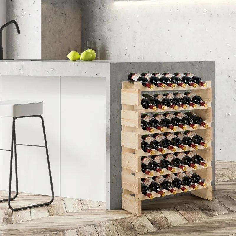 Gymax Wobble-Free 6 Tier Stackable Wooden Display Shelves 36 Bottle Modular Wine Rack
Gymax Wobble-Free 6 Tier Stackable Wooden Display Shelves 36 Bottle Modular Wine Rack