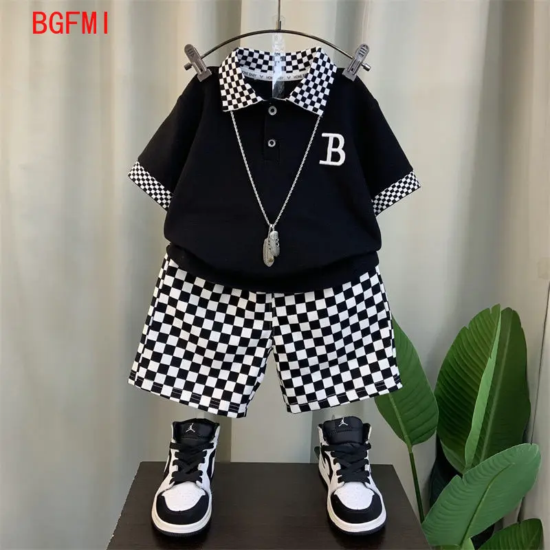 Korean Teenage Boy Summer Plaid Kids Suit Baby Children New Polo Set Thin Short Sleeves Patchwork Shirt +Shorts 2 Pc Casual Suit
Korean Teenage Boy Summer Plaid Kids Suit Baby Children New Polo Set Thin Short Sleeves Patchwork Shirt +Shorts 2 Pc Casual Suit