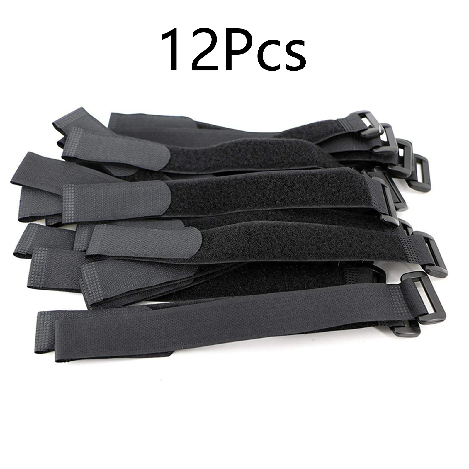 

12pcs Reusable Nylon Fastening Luggage Ties With Buckle Back To Back Hook And Loop Cord Organizer Tidy Fastening Sticky Tape