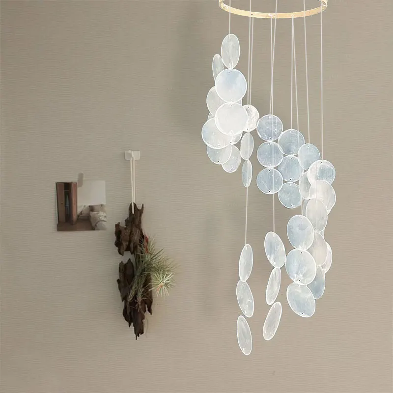 Natural Shell Wind Chimes Colorful Circle Shell Pendants Dream Catchers With Crisp Ringtones Home Balcony Hanging Decorations 
Natural Shell Wind Chimes Colorful Circle Shell Pendants Dream Catchers With Crisp Ringtones Home Balcony Hanging Decorations