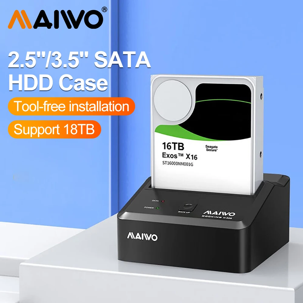 

MAIWO HDD Docking Station SATA To USB 3.0 Adapter for 2.5/3.5" SSD Disk Case HDD Box Dock Hard Drive Enclosure Docking Station