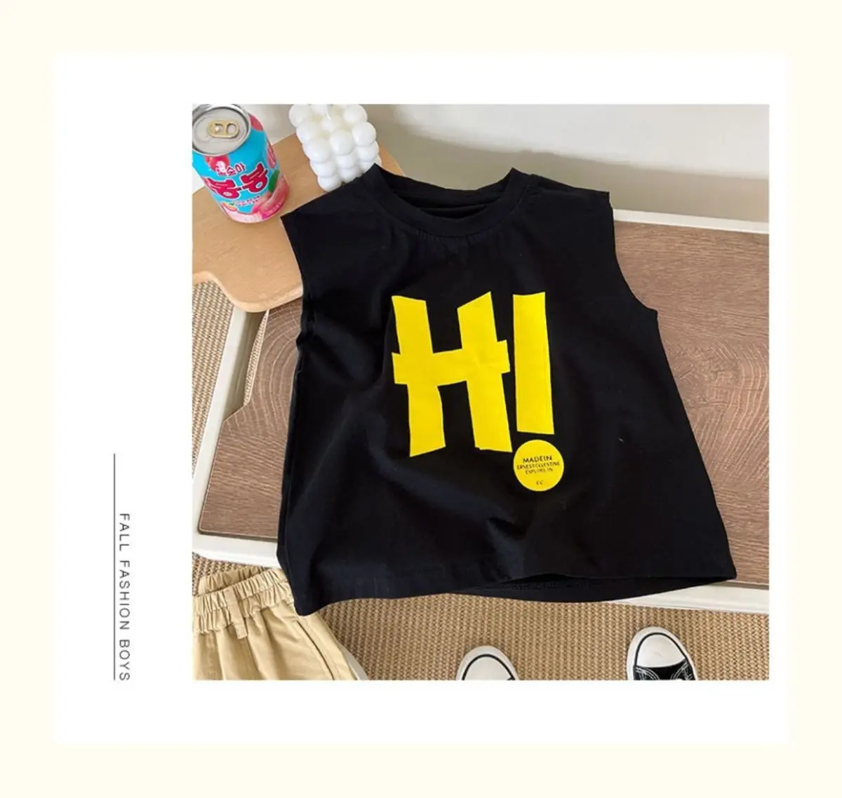 2025 Summer New Cute Boys Girls Letter Print Vest Loose Children Casual Vest Cotton Baby Tee Loose Kids Clothes 3 S8eb0a24d38394ea9b29088177eaa3aeeh