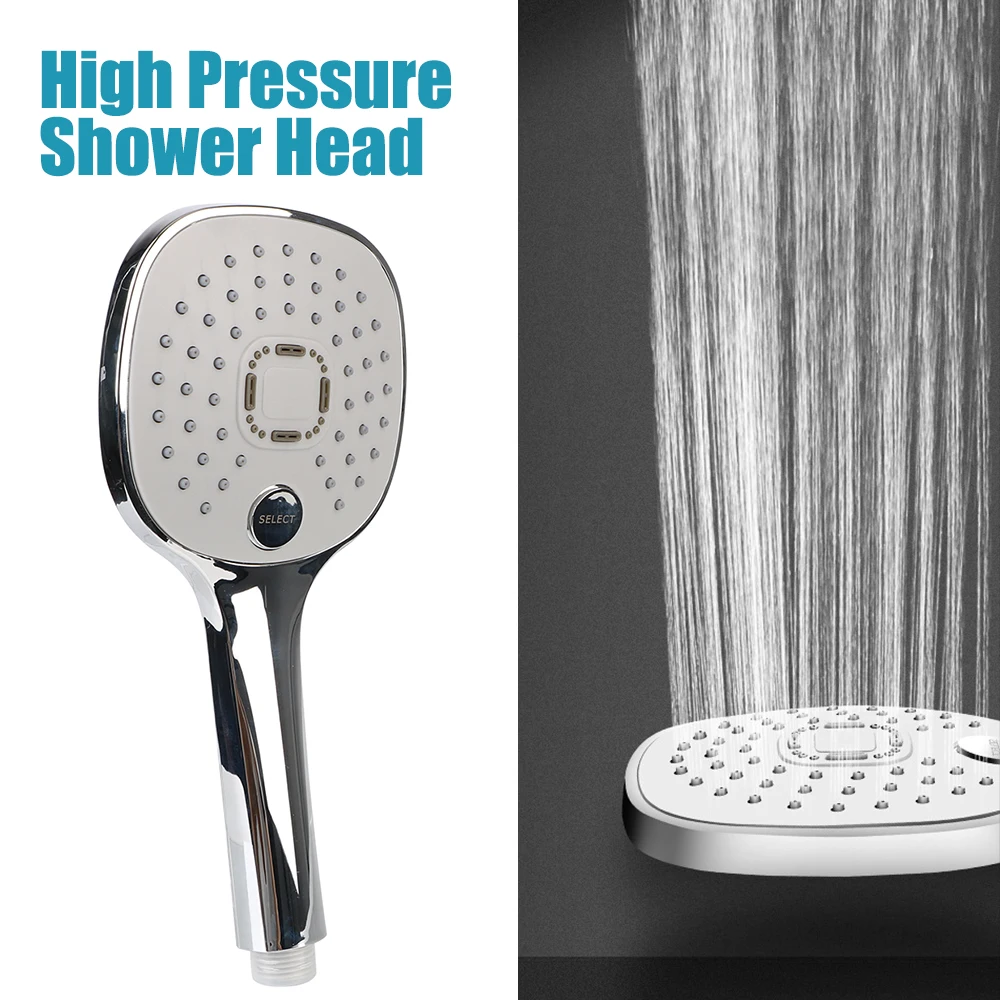 Silver Handheld High Pressure Shower Head Pressurized Spray Nozzle Water Saving Bathroom supplies 3 Modes Rainfall
Silver Handheld High Pressure Shower Head Pressurized Spray Nozzle Water Saving Bathroom supplies 3 Modes Rainfall