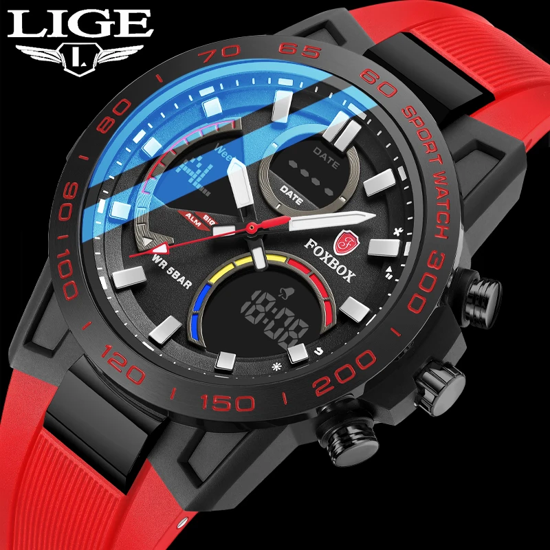 

LIGE Top Brand Luxury Fashion Diver Watch Men 50ATM Waterproof Date Clock Sport Watches Mens Quartz Wristwatch Relogio Masculino