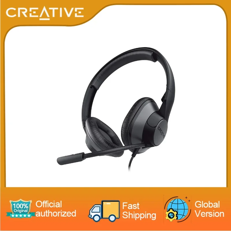 

Creative HS-720 V2 USB Digital Audio On-Ear Headset with Noise-Cancelling Condenser Boom Mic, Inline Mic Mute/Calls/Volume Contr