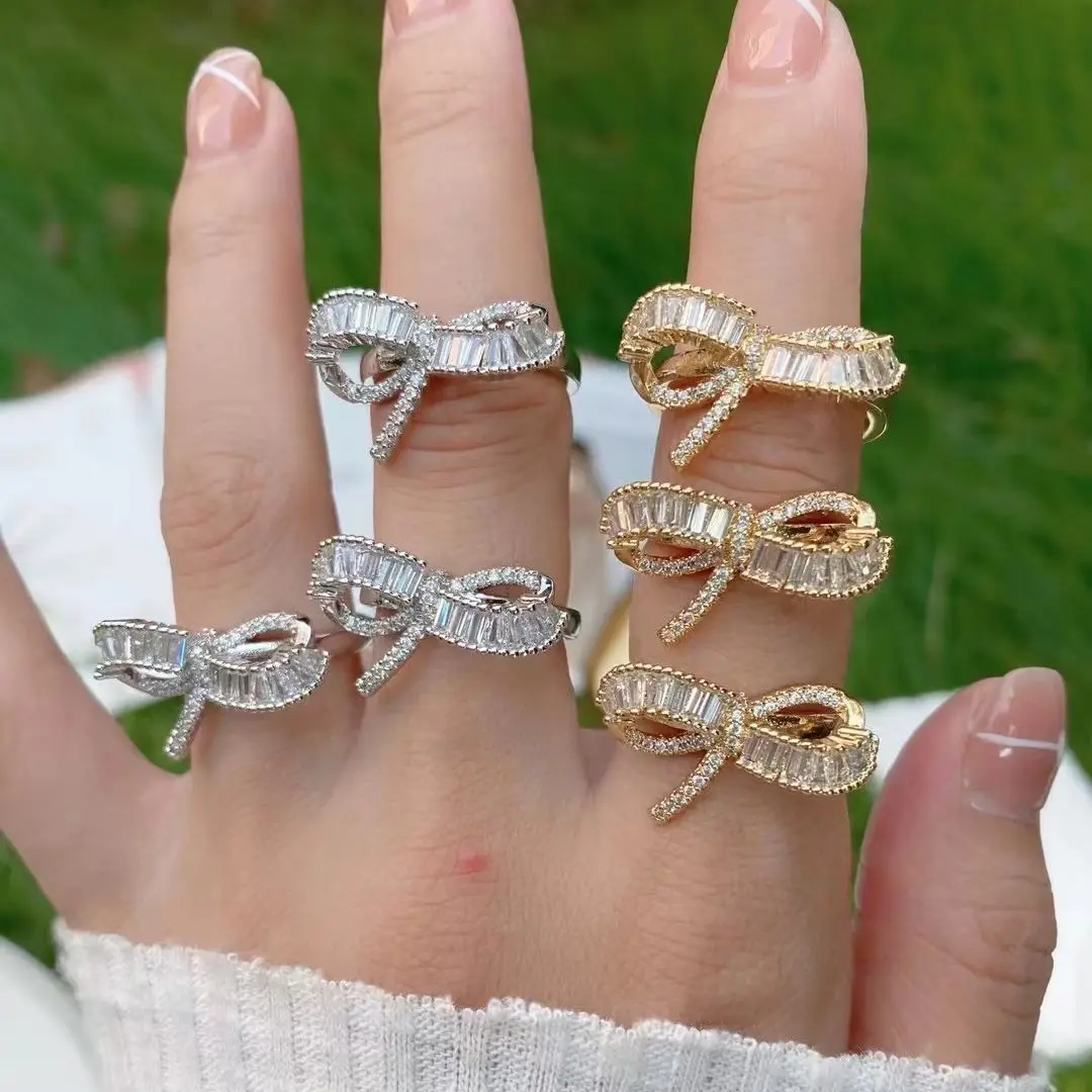 5PCS, Exquisite Crystal Zircon Bowknot Ring For Women Charming Wedding Engagement Gold Silver Color Ring Fashion Girl Jewelry Gi
5PCS, Exquisite Crystal Zircon Bowknot Ring For Women Charming Wedding Engagement Gold Silver Color Ring Fashion Girl Jewelry Gi