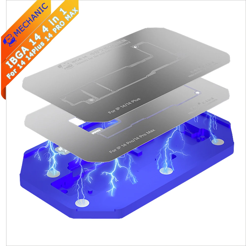 Оловянная посадочная платформа MECHANIC IBGA 14 4 в 1 для IPhone IP14 14Plus 14pro Max среднего уровня, позиционирование материнской платы, инструмент для оловянного растения
Оловянная посадочная платформа MECHANIC IBGA 14 4 в 1 для IPhone IP14 14Plus 14pro Max среднего уровня, позиционирование материнской платы, инструмент для оловянного растения