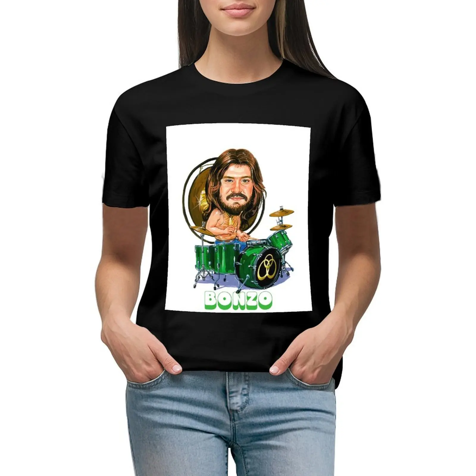 

John Bonham Graphic T-Shirt aesthetic clothes animal print shirt for girls hippie clothes oversized workout shirts for Women