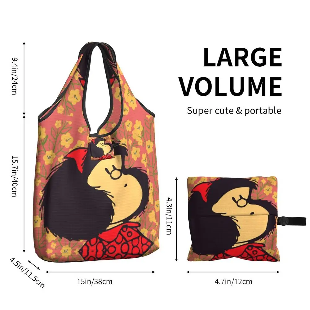 Custom Vintage Mafalda Manga Grocery Shopping Bag 116 S8eb7dd7b1b6442199c446b2b085127afp
