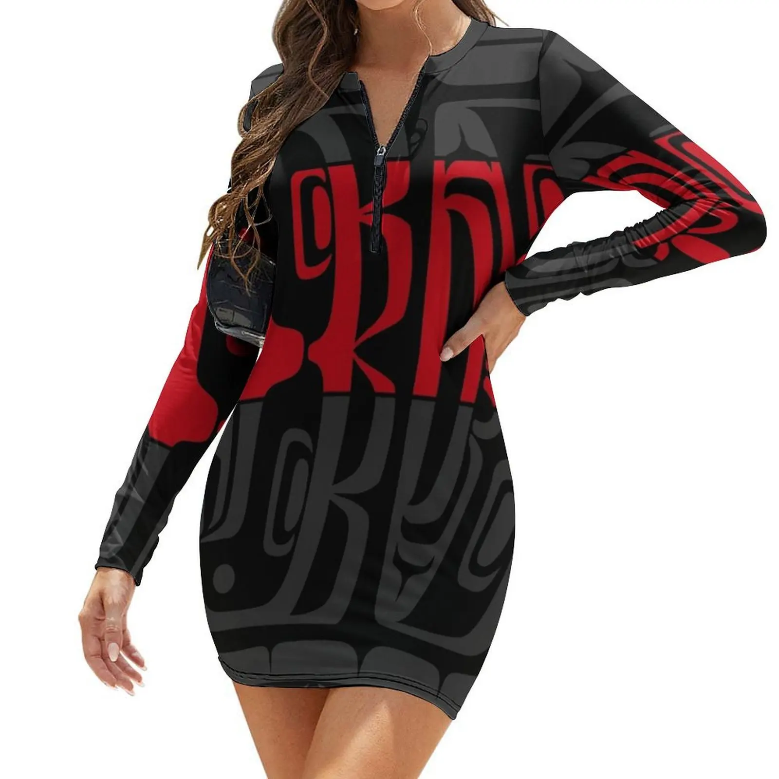 Bentwood Box - Red, Black, Grey Long-Sleeve Bodycon Dress Women long dress dress summer birthday for women
Bentwood Box - Red, Black, Grey Long-Sleeve Bodycon Dress Women long dress dress summer birthday for women