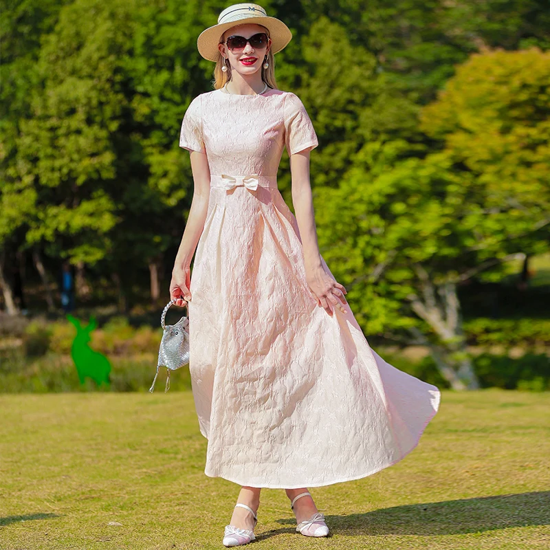 Original Design Jacquard Dress Women Luxury Evening Dress Vintage Party Wedding Dress Short Sleeve O-Neck Slim Waist
Original Design Jacquard Dress Women Luxury Evening Dress Vintage Party Wedding Dress Short Sleeve O-Neck Slim Waist