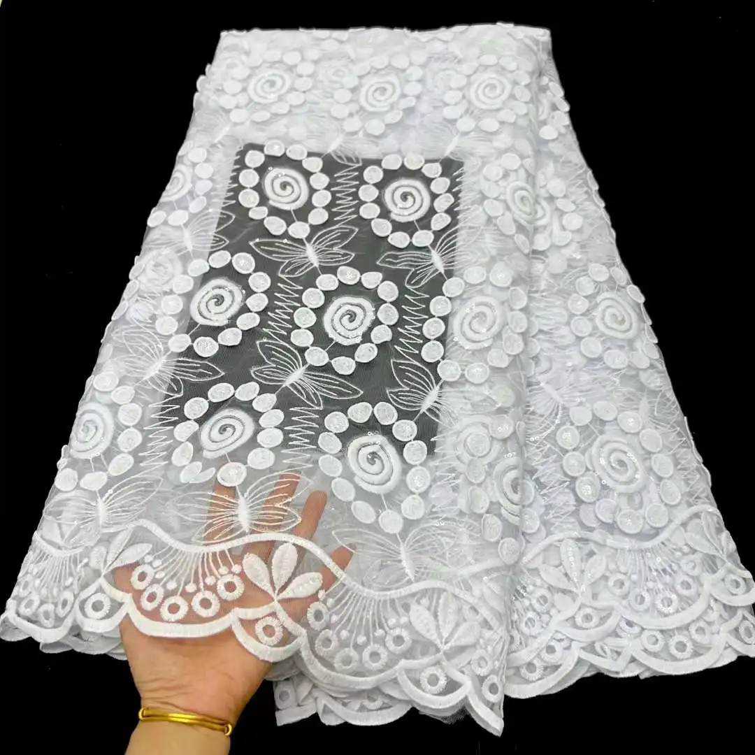 African Lace Fabric 2023 With Sequins Tulle Evening Dresses For Women Embroidery French Fashion Fabrics Sewing 5yards Cloth
African Lace Fabric 2023 With Sequins Tulle Evening Dresses For Women Embroidery French Fashion Fabrics Sewing 5yards Cloth
