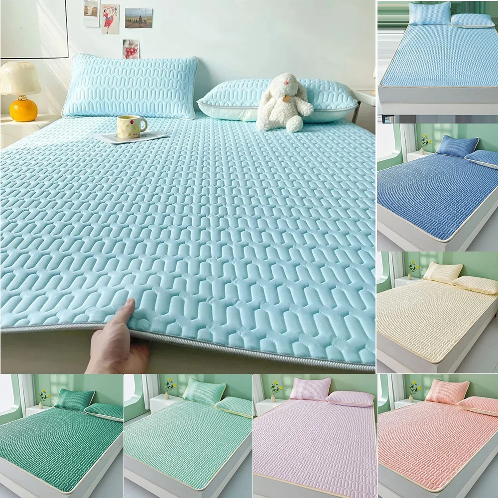 Cool Feeling Ice Fabric Mattress Cover Single/Double/Queen Bed Sheet Summer Cool Pad Mat Elastic Band Four Corners Bedspreads
Cool Feeling Ice Fabric Mattress Cover Single/Double/Queen Bed Sheet Summer Cool Pad Mat Elastic Band Four Corners Bedspreads