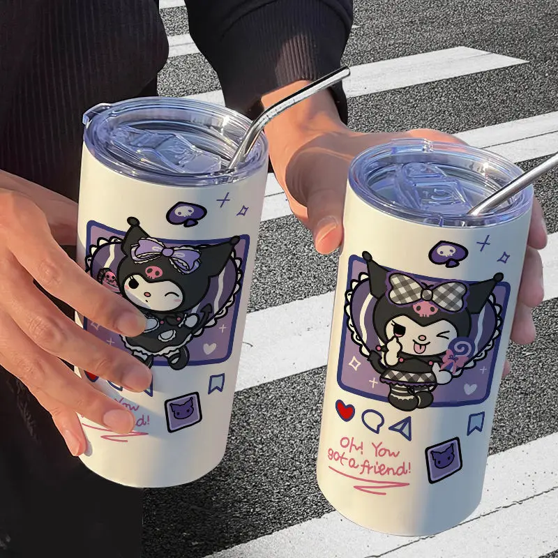 Sanrio Kuromi Coffee High Appearance Level Stainless Steel Thermos Cup Office Straw Accompanying Water Cup Gift
Sanrio Kuromi Coffee High Appearance Level Stainless Steel Thermos Cup Office Straw Accompanying Water Cup Gift