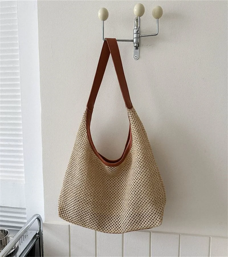 Fashion Summer Weave Straw Tote Bags Mesh Handbag Beach Bag Women's Reusable Shopping Shoulder Bag Large Capacity Shopper Purse
Fashion Summer Weave Straw Tote Bags Mesh Handbag Beach Bag Women's Reusable Shopping Shoulder Bag Large Capacity Shopper Purse