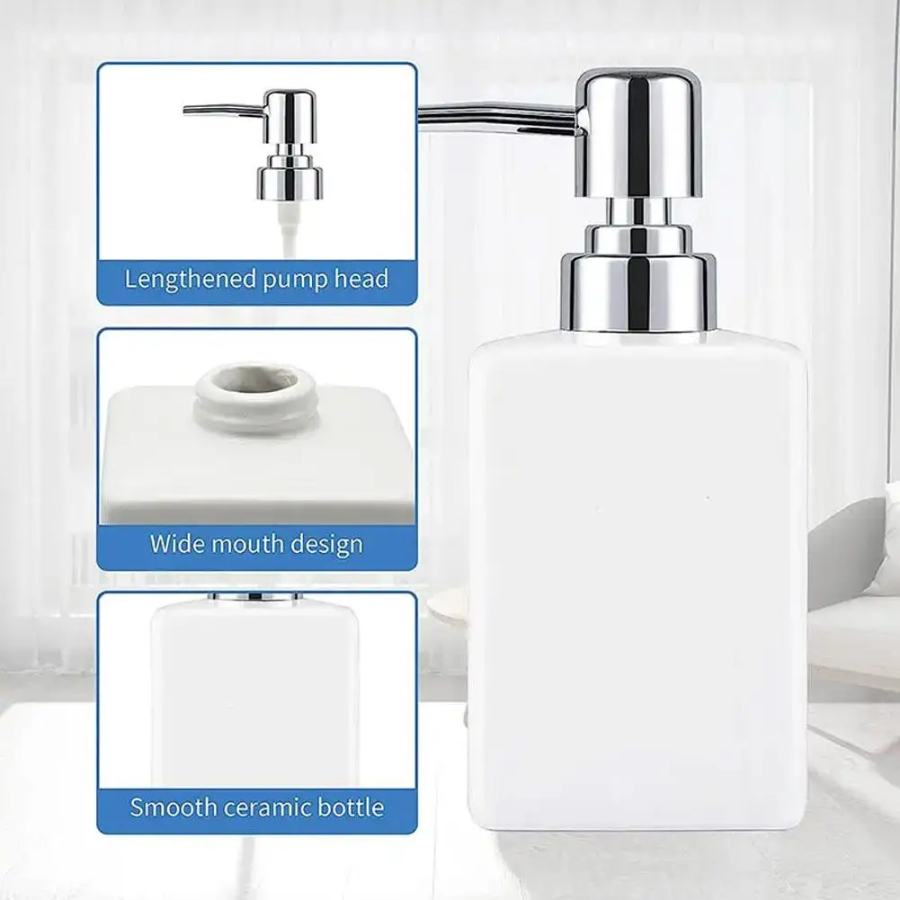 

European Ceramic Lotion Bottle Shampoo Shower Gel Cleansing Split Facial Bottle Kitchen Bathroom Essence Accessories Cleans G5U1