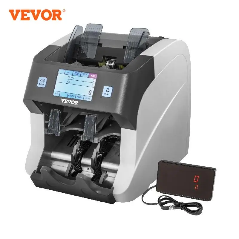 

VEVOR Money Counter Machine Mixed Denominations Note Bill 2CIS/UV/MG/MT/DB Counterfeit Detection Serial Number Recording Cash