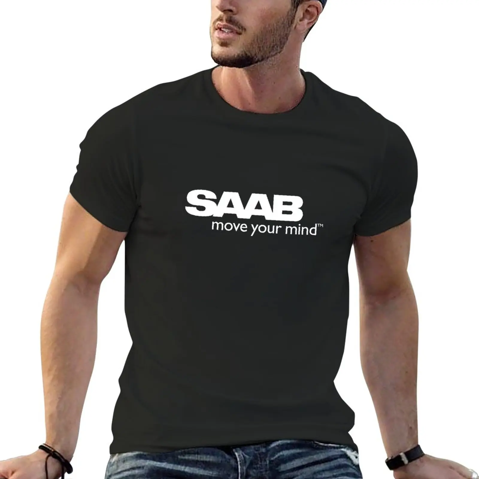 

New SAAB Move Your Mind sticker T-Shirt Short t-shirt funny t shirts mens graphic t-shirts