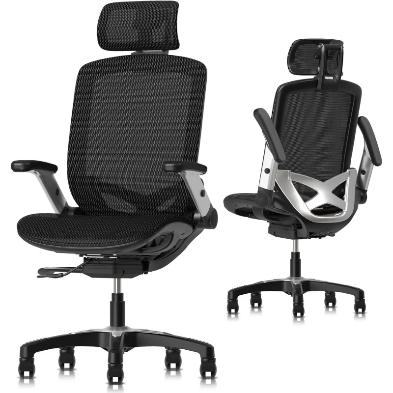 

GABRYLLY Ergonomic Office Mesh Chair, High-Back Desk Chair with Sliding Seat, Adjustable Flip-up Armrest & 2D Headrest, 4-Ge