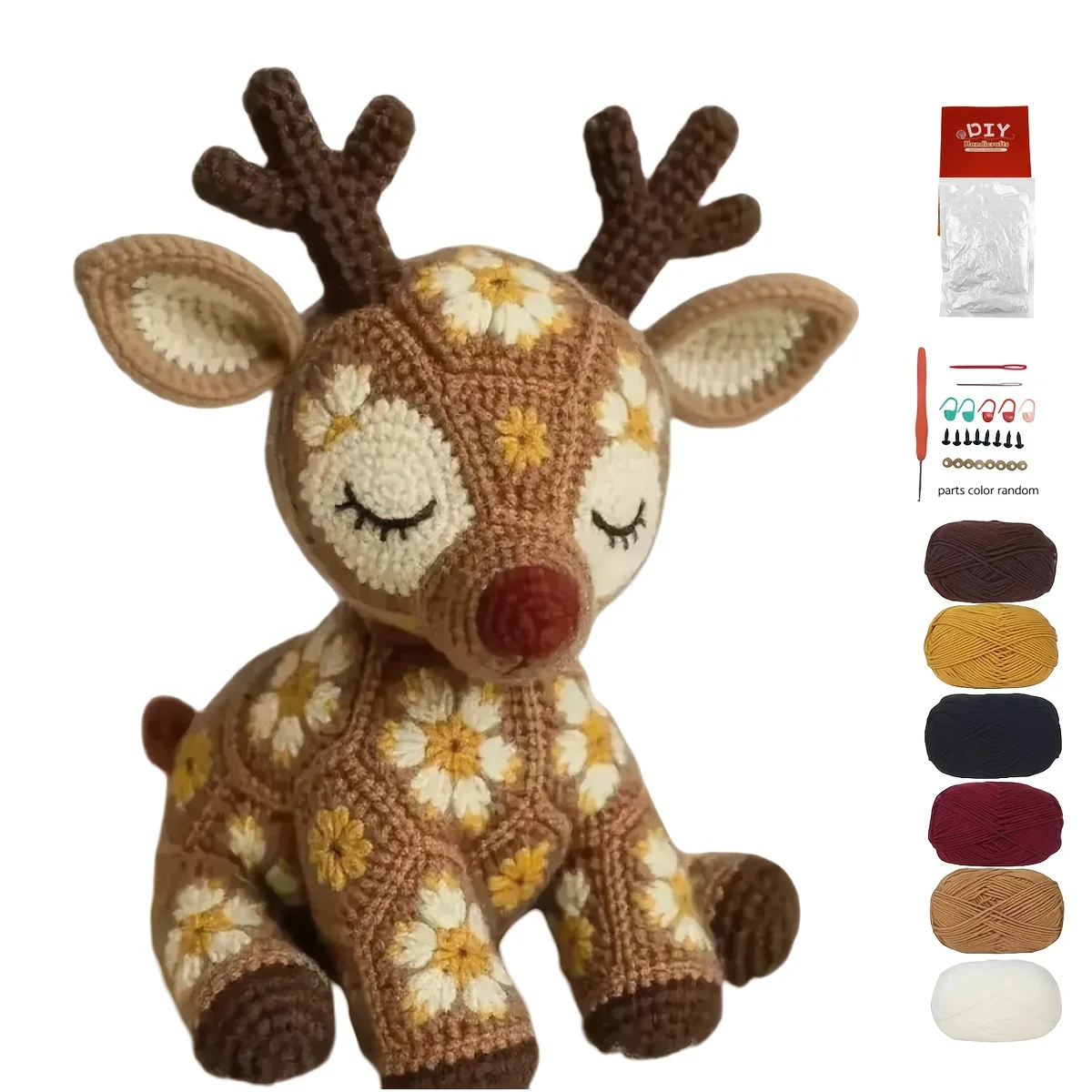 Floral Reindeer Crochet Kit, 4 Colors. DIY Weaving Kit with Video Tutorial. Perfect Holiday Gift & Home Decor! Floral Reindeer Crochet Kit, 4 Colors. DIY Weaving Kit with Video Tutorial. Perfect Holiday Gift & Home Decor!