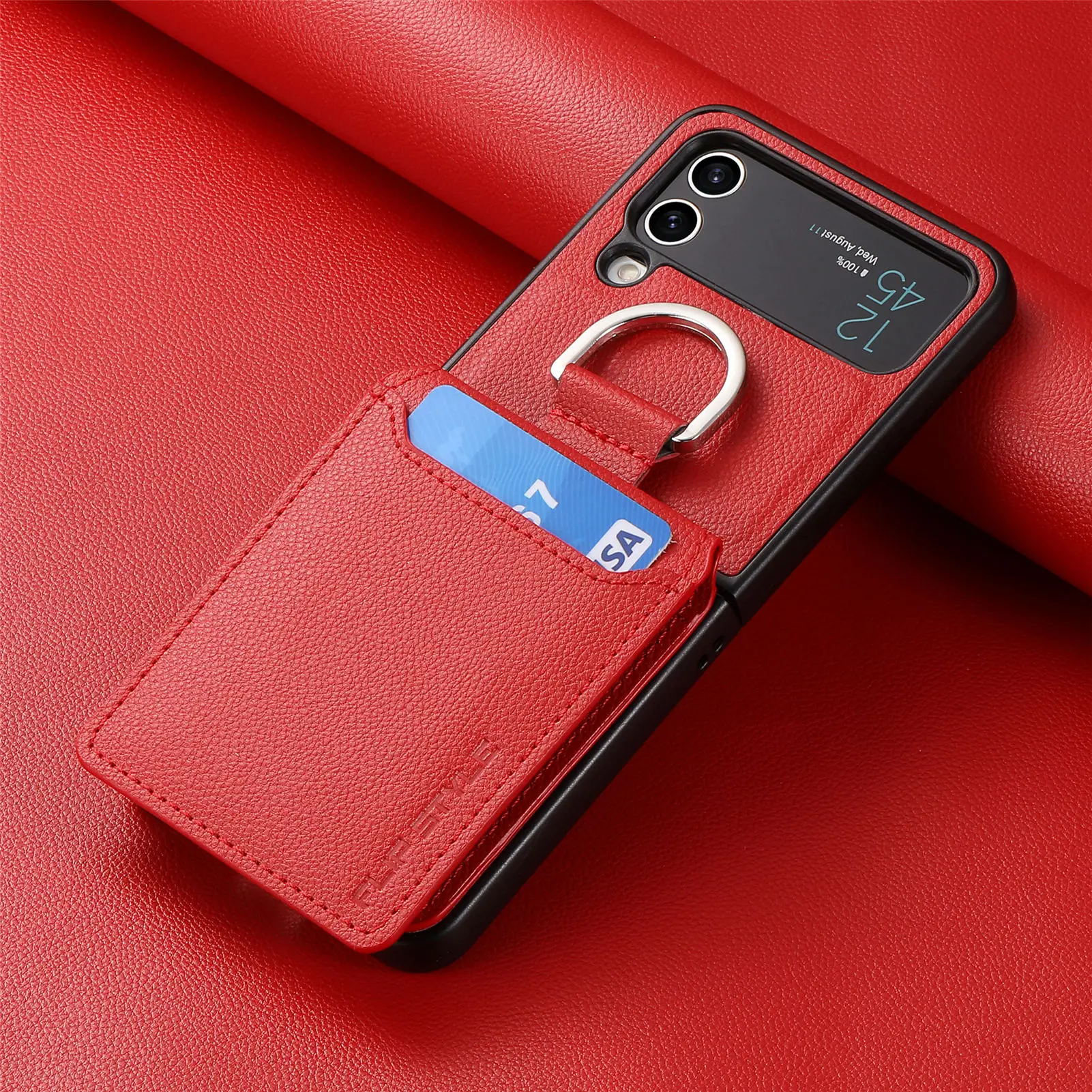 

Чехол-кошелек с защитой от пыли, кожаный чехол для Samsung Galaxy Z, флип 4 дюйма, флип-чехол для P4 Flip3 Flip5 5 3 Zflip4, Карманный чехол для карт