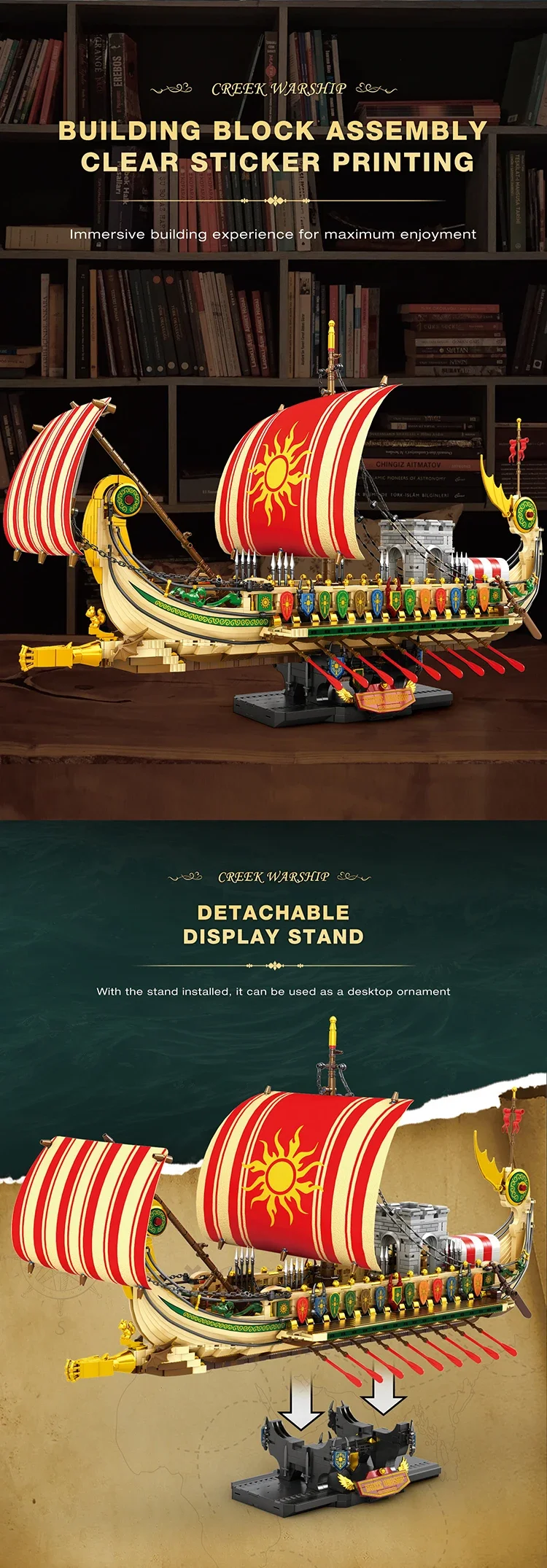 2982PCS Greek Trireme Building Blocks War Battle Ship Model Bricks Desktop Decoration Educational DIY Toy For Kids Holiday Gifts 2982PCS Greek Trireme Building Blocks War Battle Ship Model Bricks Desktop Decoration Educational DIY Toy For Kids Holiday Gifts