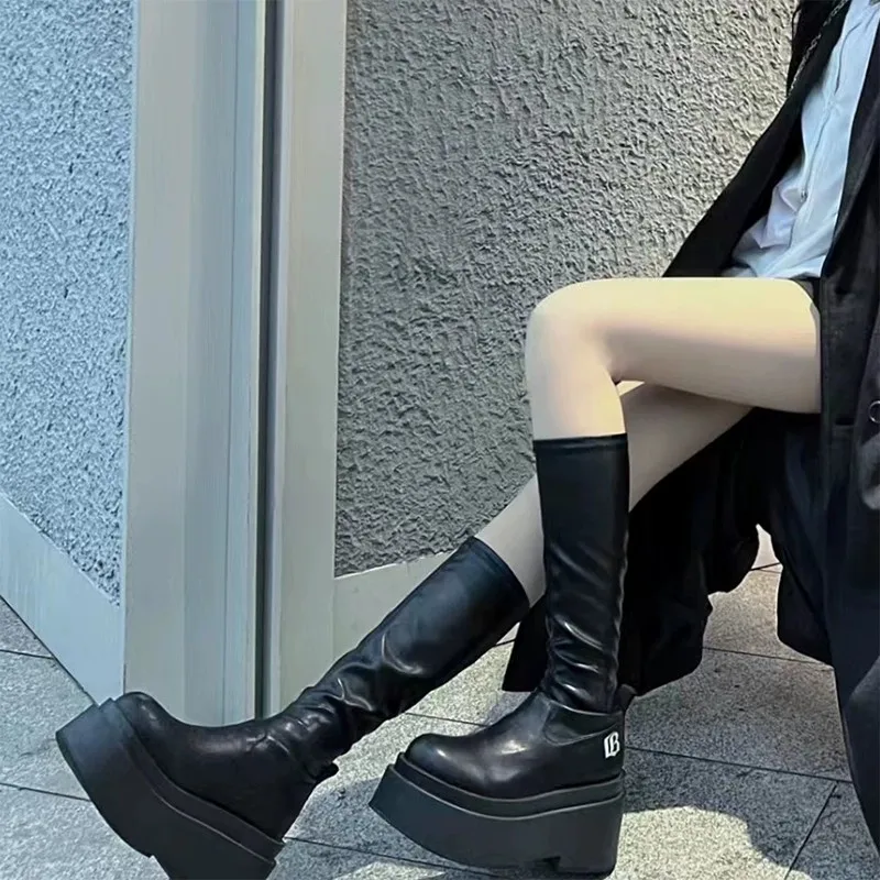 New Gothic Platform High Boots Shoes for Women Halloween Combat Motorcycle Boots Black Punk Chunky Long Design Boots
New Gothic Platform High Boots Shoes for Women Halloween Combat Motorcycle Boots Black Punk Chunky Long Design Boots
