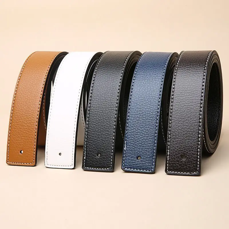 

The 2024 new fashionable men's leather belt can be paired with various buckle style waist belts for middle-aged and young people