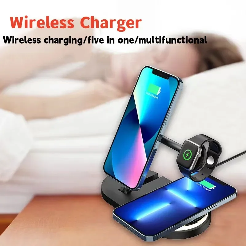 Multifunctional Magnet Foldable 5-in-1 15W Wireless Fast Charging Rechargeable Supports Simultaneous Charging of Multipledevices
Multifunctional Magnet Foldable 5-in-1 15W Wireless Fast Charging Rechargeable Supports Simultaneous Charging of Multipledevices