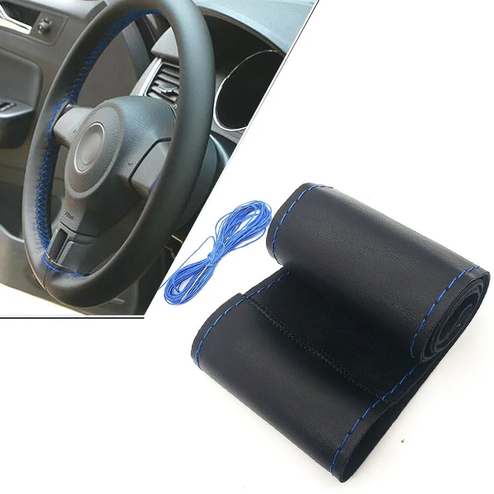Car Steering Wheel Cover Black Leather Protector Cover Universal Car Interior Accessories DIY Hand Sewing Gift W/Needle Thread
Car Steering Wheel Cover Black Leather Protector Cover Universal Car Interior Accessories DIY Hand Sewing Gift W/Needle Thread