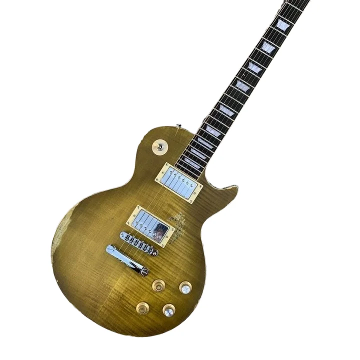 

In stock Custom LP electric guitar, chrome hardware, rosewood fingerboard, mahogany wood body and neck relic lp guitar