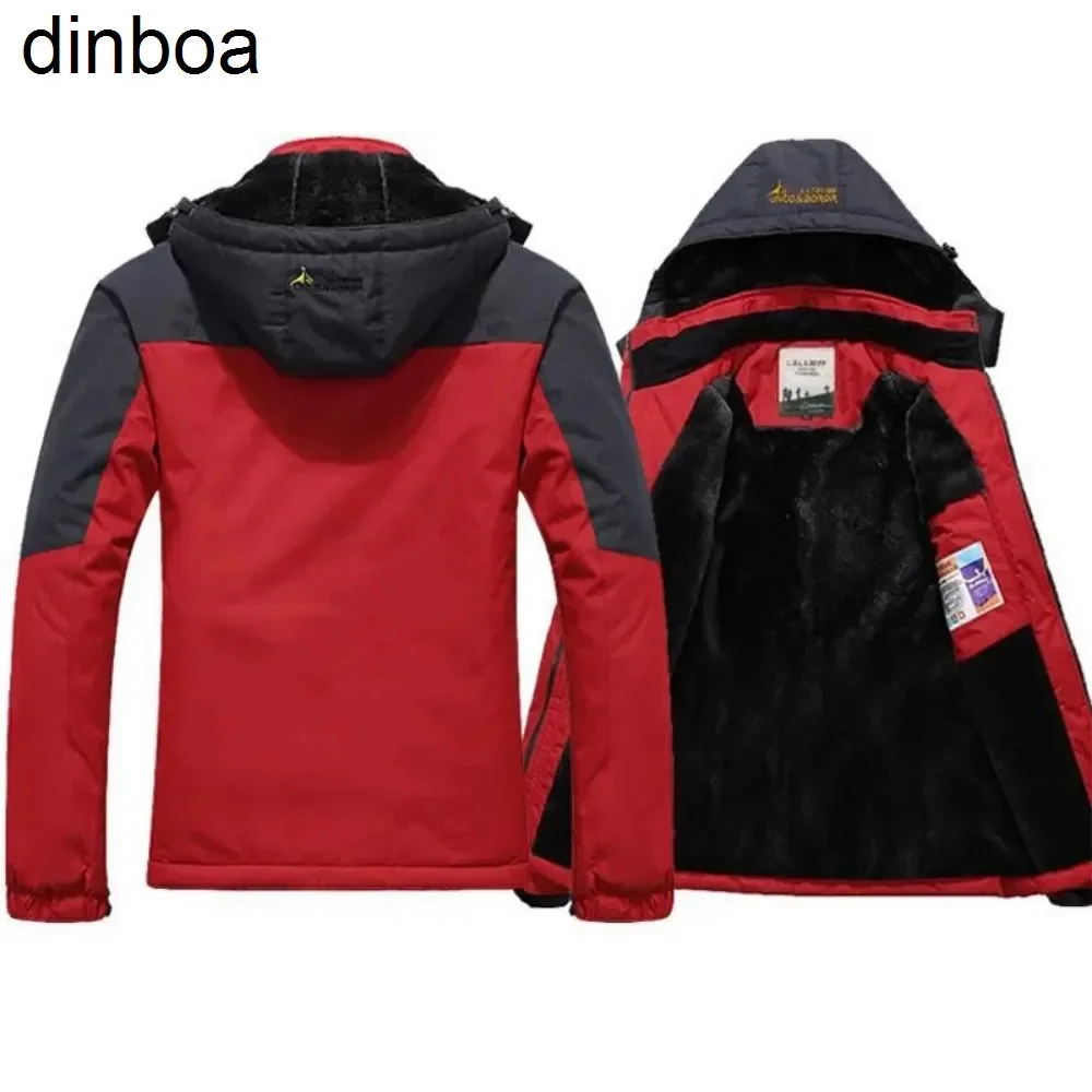 

Dinboa-winter Parka Men Windbreak Plus Thick Warm Windproof Fur Coats Male Military Hooded Anorak Jackets Men's Winter Jackets