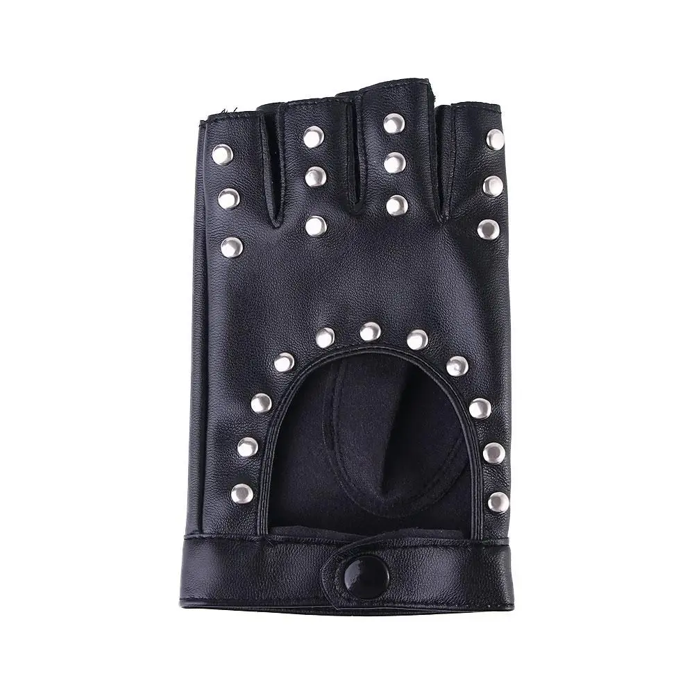 

Крутые Женские варежки из искусственной кожи в стиле Хэллоуин панк танцы вождения Модные аксессуары перчатки без пальцев