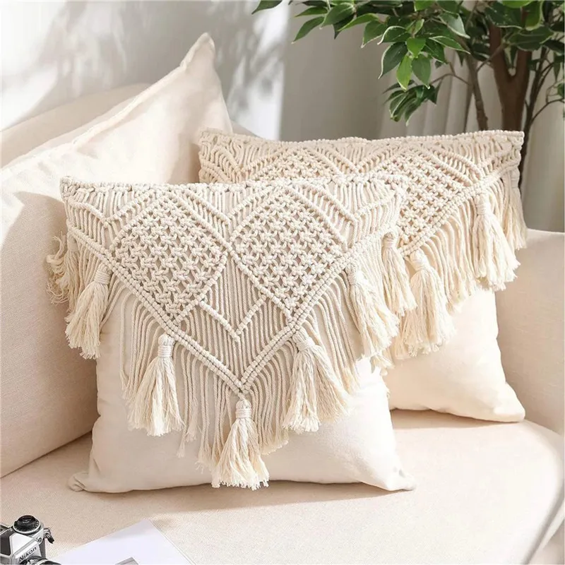 

Boho Tassels Throw Pillow Case Nordic Style Morocco Cotton Cushion Cover For Living Room Sofa Home Decoration 45X45cm