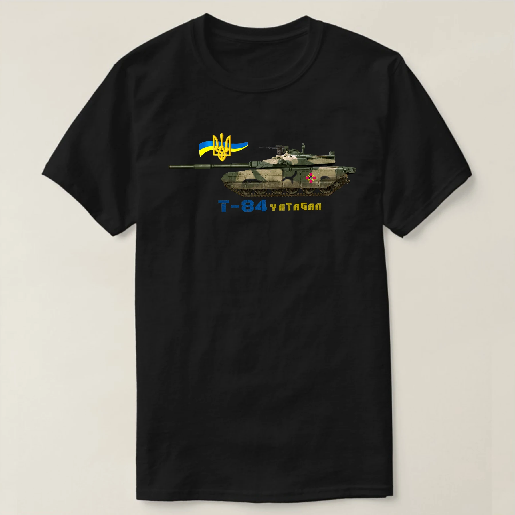 

Ukrainian Ground Forces T-84 -120 Yatagan Main Battle Tank T Shirt. Short Sleeve 100% Cotton Casual T-shirt Loose Top Size S-3XL