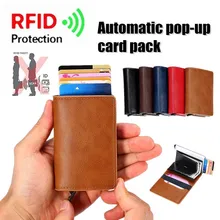 6 Card Slot Pop Up Automatically Anti-theft Credit Card Business Card ID Card Aluminium Alloy Leather Antimagnetic Card Holder
6 Card Slot Pop Up Automatically Anti-theft Credit Card Business Card ID Card Aluminium Alloy Leather Antimagnetic Card Holder