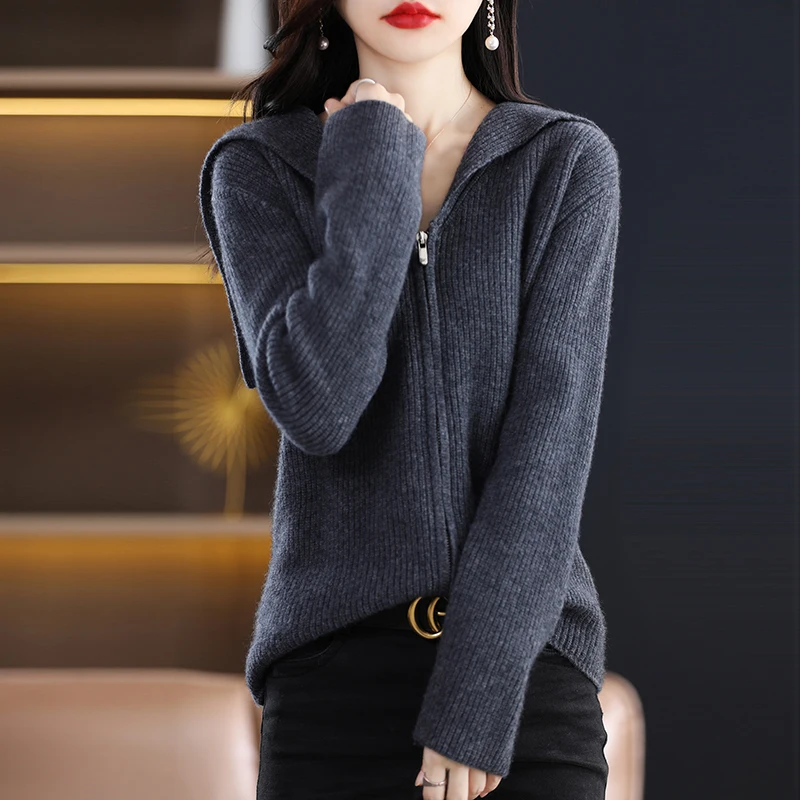 Design Sense Niche Loose Navy Collar Zipper Short Sweater Jacket Female Thickened Solid Color Autumn Winter New Jersey Cardigan
Design Sense Niche Loose Navy Collar Zipper Short Sweater Jacket Female Thickened Solid Color Autumn Winter New Jersey Cardigan