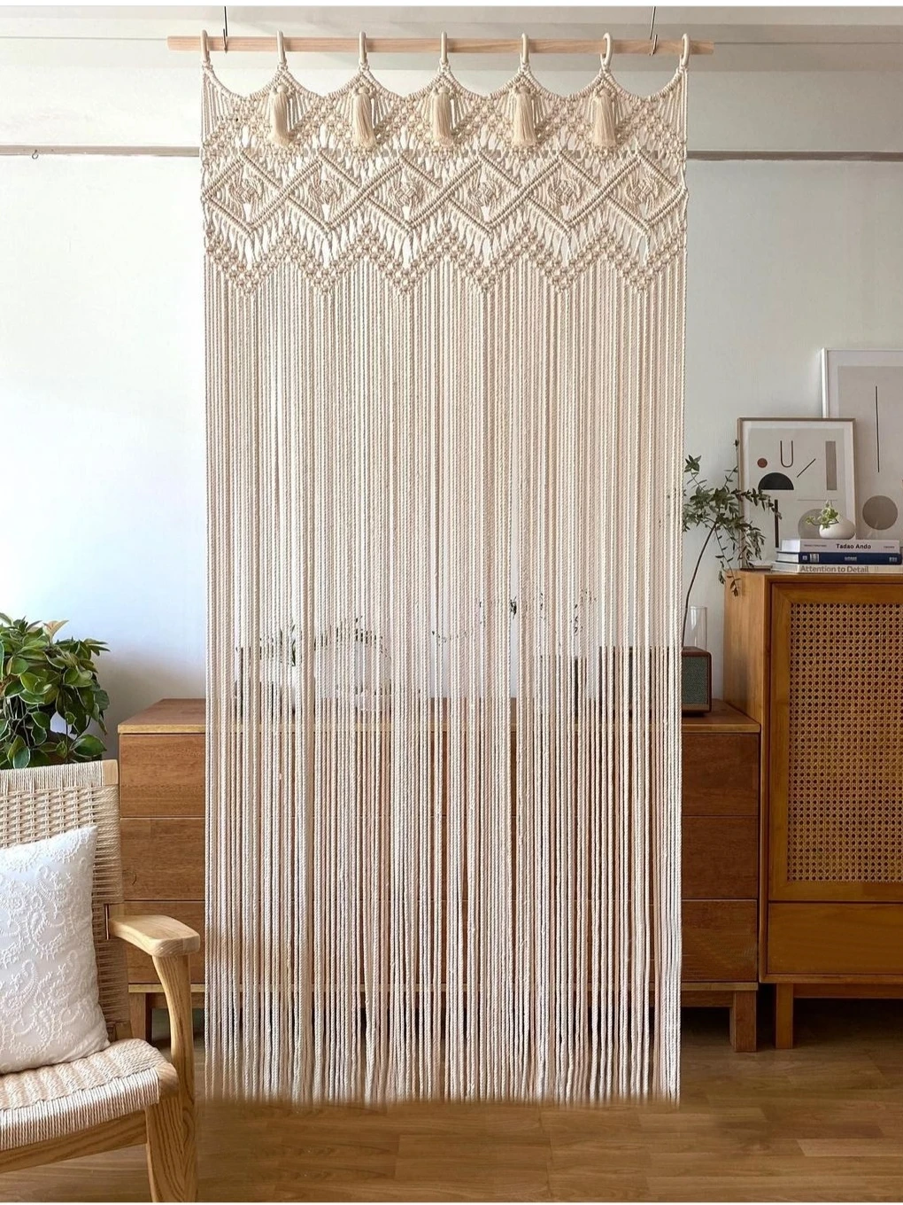 Wedding Macrame Tapestry Curtain - Handwoven Boho Wall Hanging & Door Decor 1 S8ecff89636624b98b6ac0c704f8155d32