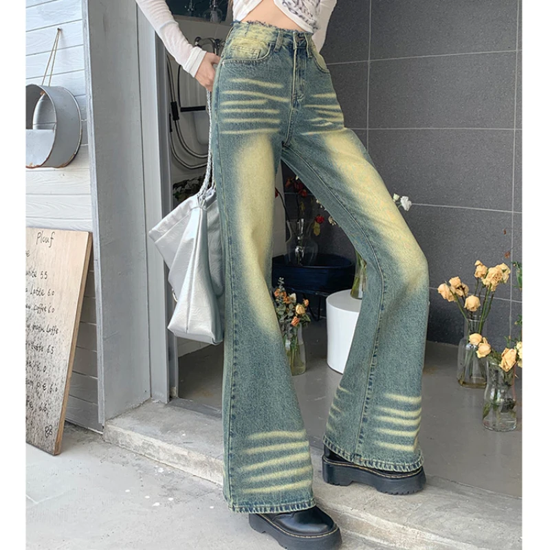 High Street Washed Jeans Women Vintage Distressed Jeans New Loose Slim Pants Female Fashion Y2K Flare Pants Full Length Trousers
High Street Washed Jeans Women Vintage Distressed Jeans New Loose Slim Pants Female Fashion Y2K Flare Pants Full Length Trousers