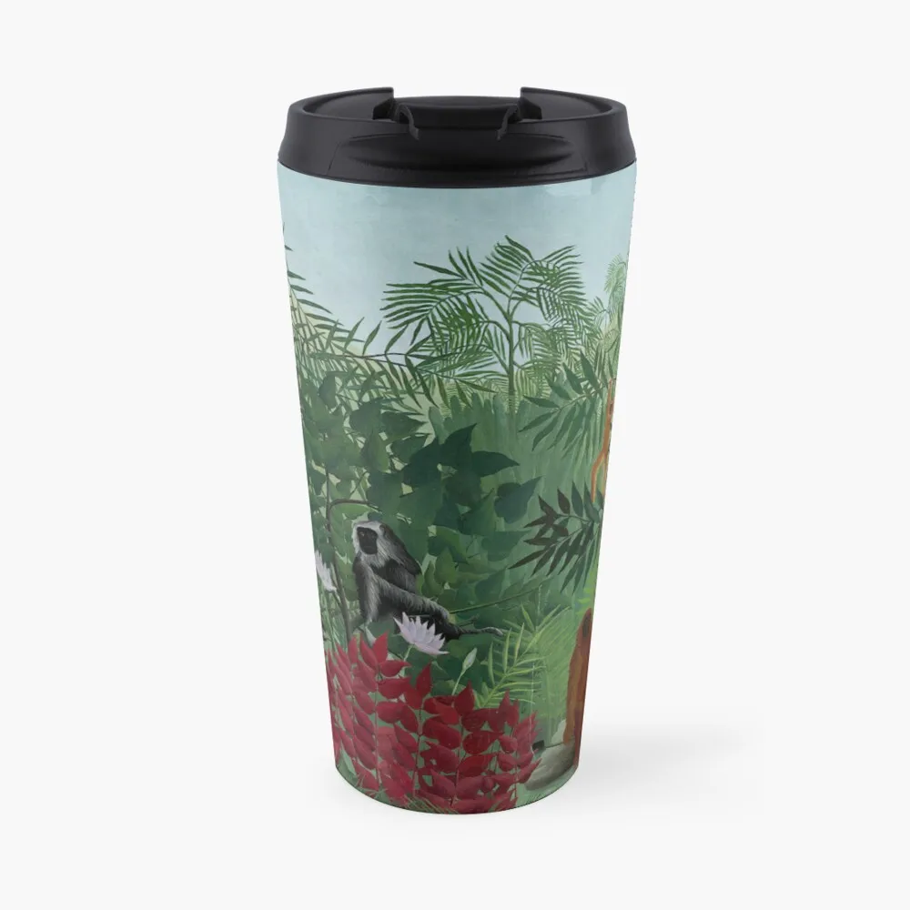 

Henri Rousseau- Tropical Forest with Monkeys Travel Coffee Mug Teaware Cafes Espresso Mug Glasses For Coffee