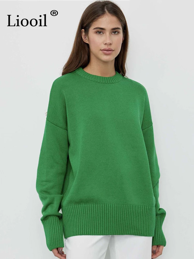 Liooil Black White Knit Ribbed Sweater Women Pullovers Long Sleeve Knitting Tops Female Jumper 2023 Autumn Winter Loose Sweaters
Liooil Black White Knit Ribbed Sweater Women Pullovers Long Sleeve Knitting Tops Female Jumper 2023 Autumn Winter Loose Sweaters