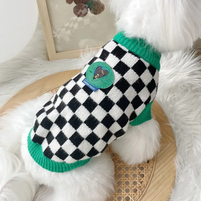 Black White Dog Clothes Checkerboard Sweater Puppy Clothing Teddy Schnauzer Maltese Cat Small Dog Warm Winter Dog Sweater
Black White Dog Clothes Checkerboard Sweater Puppy Clothing Teddy Schnauzer Maltese Cat Small Dog Warm Winter Dog Sweater